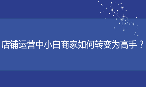 <b>淘宝代运营-店铺运营中小白商家如何转变为高手？</b>
