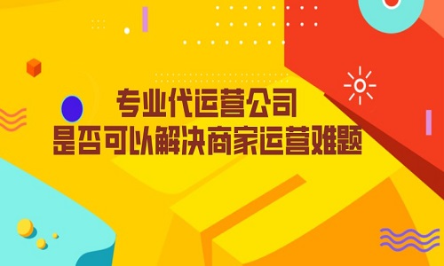 <b>专业代运营公司是否可以解决商家运营难题</b>