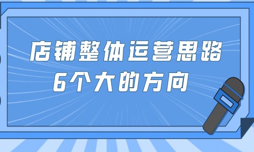 <b>店铺整体运营思路总结起来也就是6个大的方向</b>