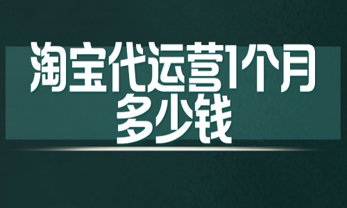 <b>淘宝代运营1个月多少钱？</b>