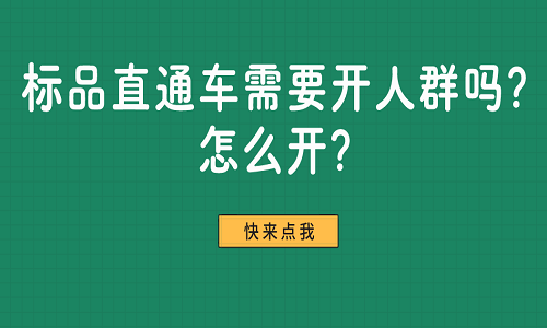 <b>标品直通车需要开人群吗？怎么开？</b>